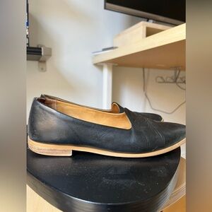 Frank and Oak black leather flats